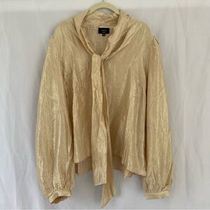 VICI Champagne Tie-Neck Blouse – Size Large - Item 0057